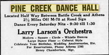 Pine Creek Dance Hall - 28 Jan 1949 Ad (newer photo)